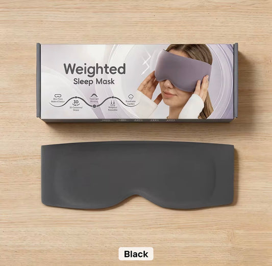 Weighted Sleep Mask for Sleeping, 3D Contoured Eye Mask, Full Light Blocking, Memory Foam & Microbead Weighted Design, Comfortable Travel Sleep Mask