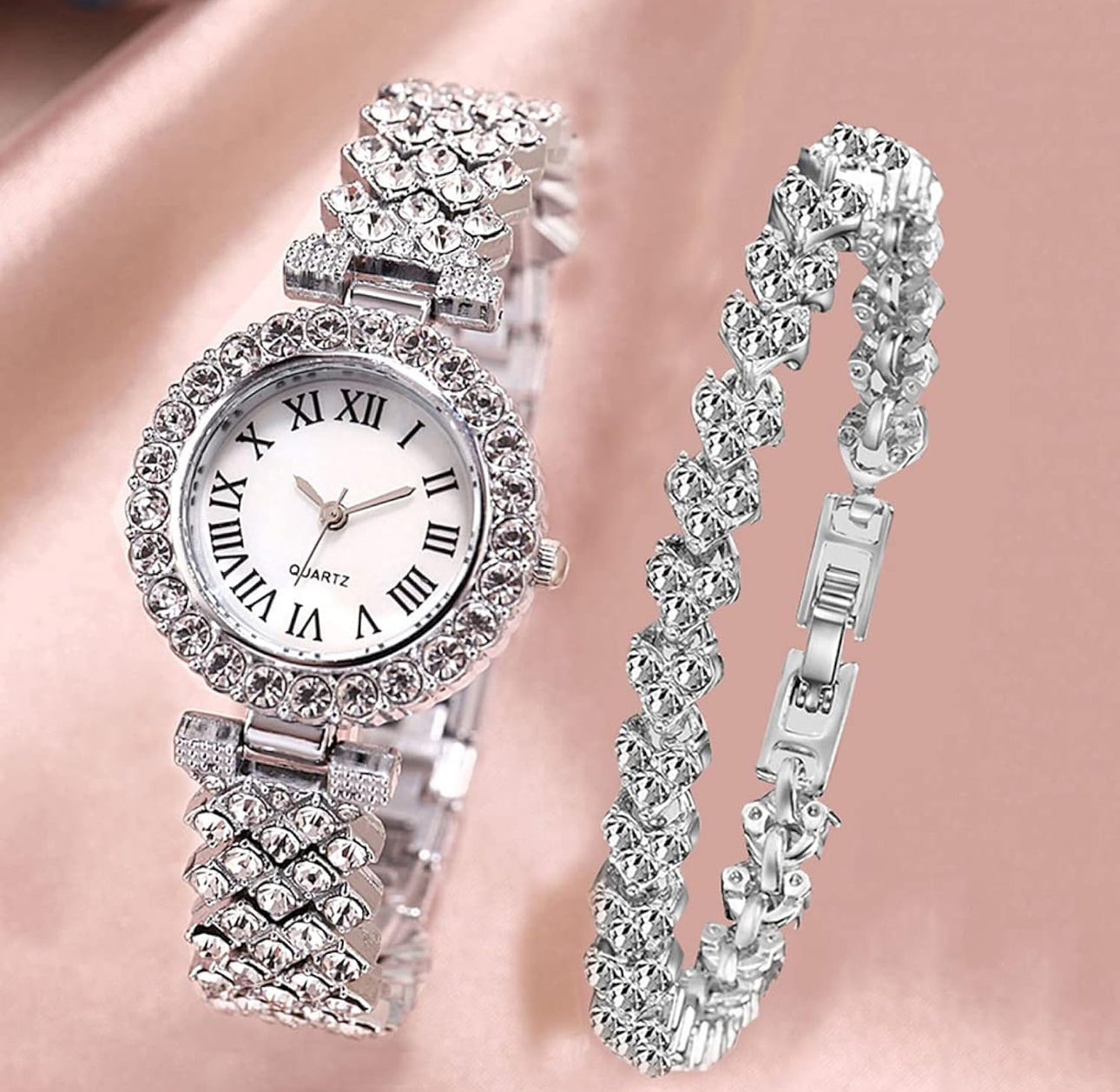 Fashion Women Quartz Watches Crystal Dress Watch Set