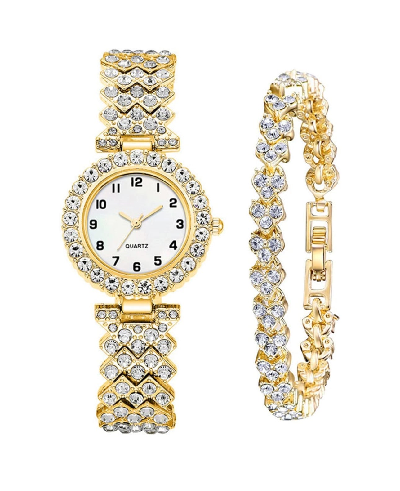 Fashion Women Quartz Watches Crystal Dress Watch Set