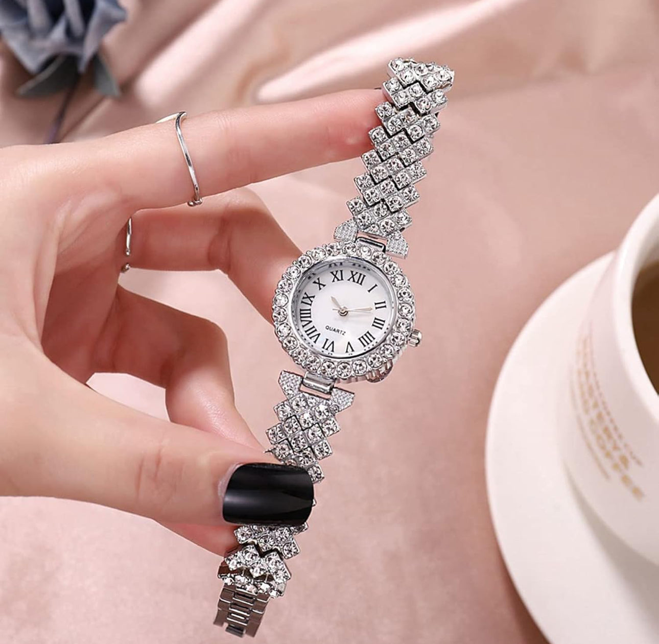 Fashion Women Quartz Watches Crystal Dress Watch Set