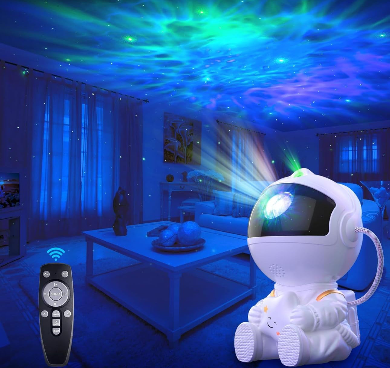 Astronaut Galaxy Projector - LED Starry Night Light with Remote Control
