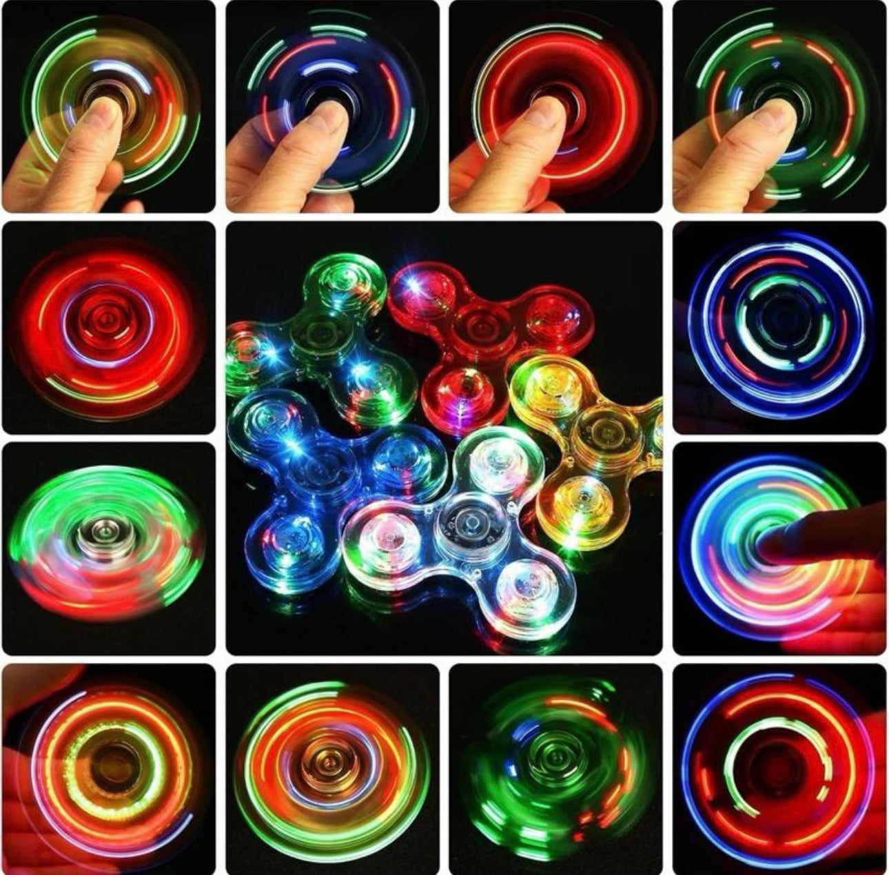 LED Light Fidget Spinner for Kids & Adults - Glows in The Dark Party Supplies - Stress Relief Toy with Colorful Lights & Dynamic Lighting Effects 5