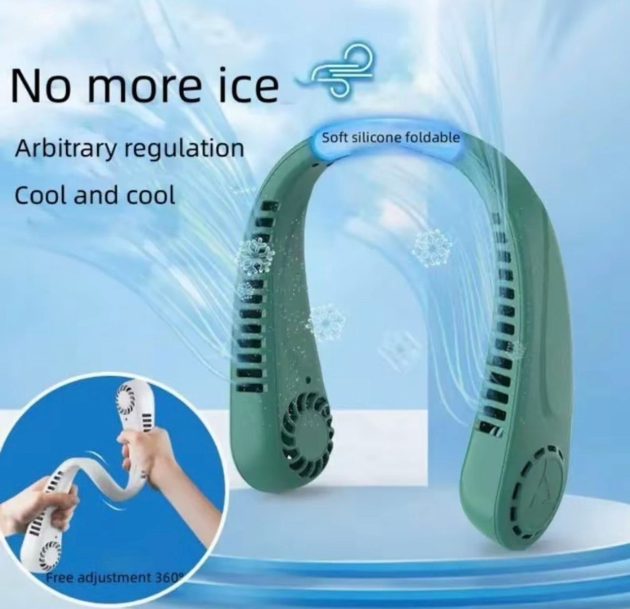 Neck Fan Hands Free Bladeless Cooling Fans USB Rechargeable Portable Hanging UK