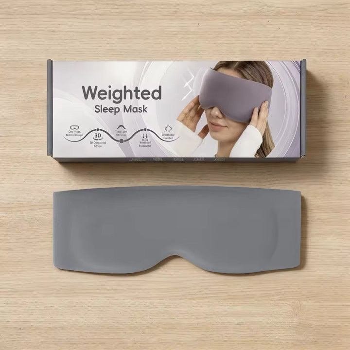 Weighted Sleep Mask for Sleeping, 3D Contoured Eye Mask, Full Light Blocking, Memory Foam & Microbead Weighted Design, Comfortable Travel Sleep Mask