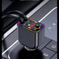 120W Telescopic Car Charger 5-in-1 PD Type-C USB Adapter, Multi Overload Protection, Star Light FM Player Car Charger