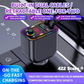 120W Telescopic Car Charger 5-in-1 PD Type-C USB Adapter, Multi Overload Protection, Star Light FM Player Car Charger