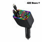 120W Telescopic Car Charger 5-in-1 PD Type-C USB Adapter, Multi Overload Protection, Star Light FM Player Car Charger