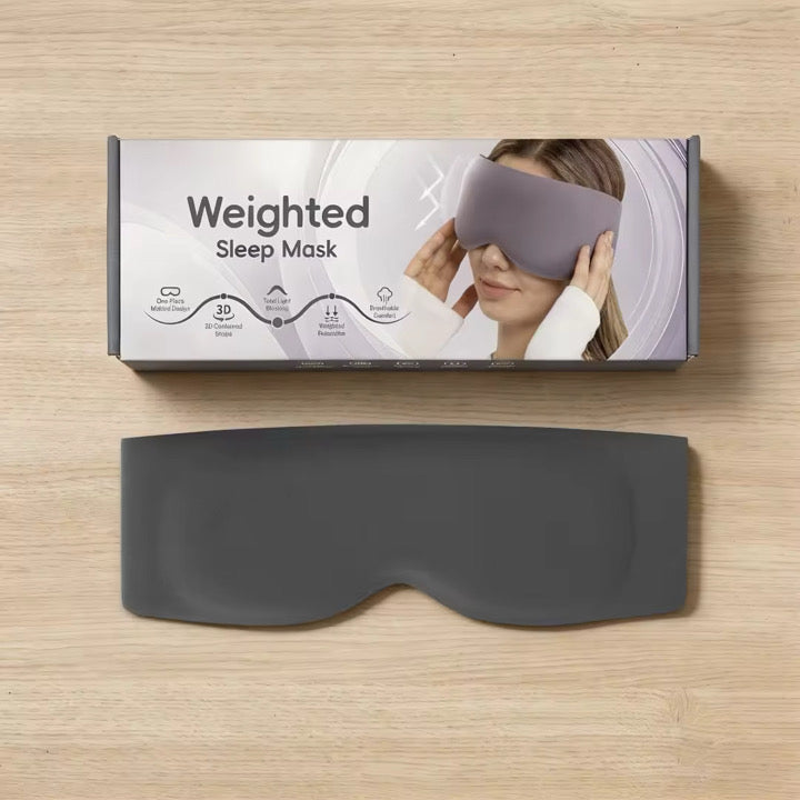 Weighted Sleep Mask for Sleeping, 3D Contoured Eye Mask, Full Light Blocking, Memory Foam & Microbead Weighted Design, Comfortable Travel Sleep Mask