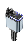 180W Car Charger with Bluetooth, 5-in-1 Fast Charging Station, Type-C PD3.0, LED Display, FM Transmitter, Dual USB Ports, 30 Min Quick Charge Compatible