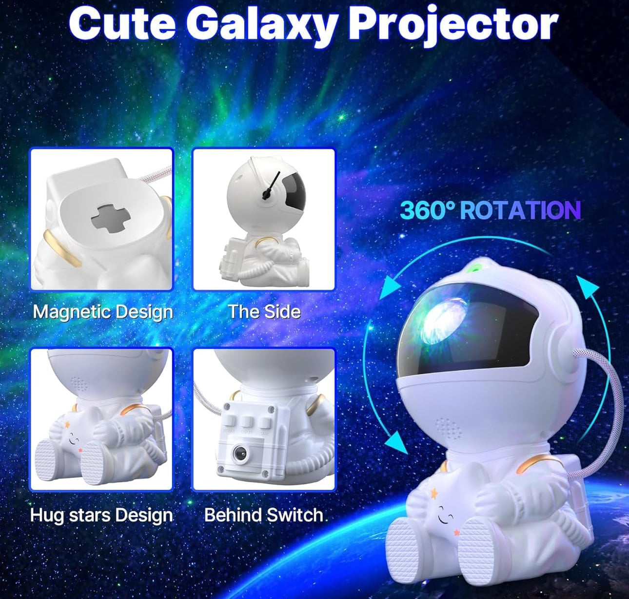 Astronaut Galaxy Projector - LED Starry Night Light with Remote Control