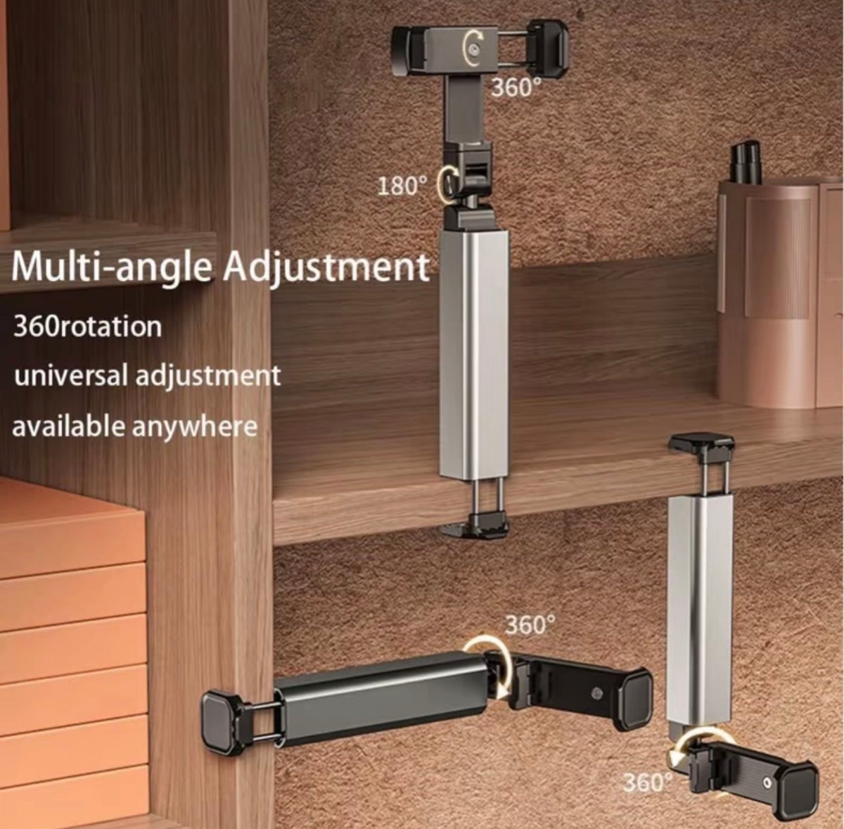 360 Degree Rotatable Phone Holder 1 Count Universal Multi-angle Adjustable Airplane Phone Rack For Flying Traveling Business Trip Camera Phone Holder Portable