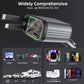 Retractable Car Charger with RGB Light Effect and Multiple Connector Options for Convenient Charging usb