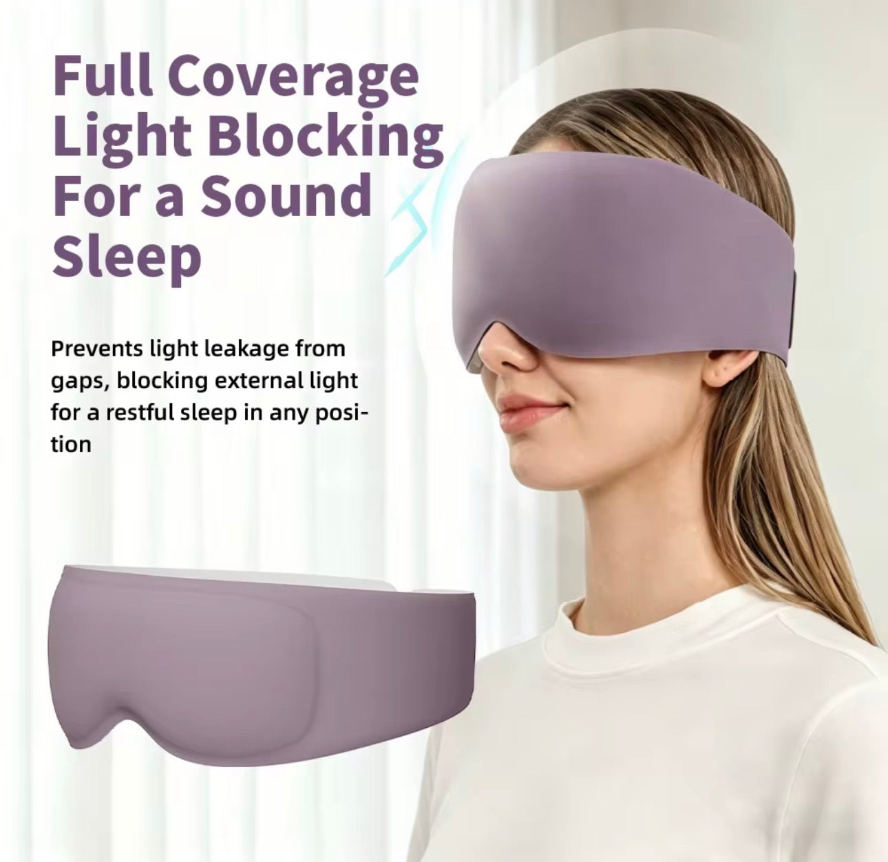 Weighted Sleep Mask for Sleeping, 3D Contoured Eye Mask, Full Light Blocking, Memory Foam & Microbead Weighted Design, Comfortable Travel Sleep Mask