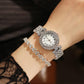 Fashion Women Quartz Watches Crystal Dress Watch Set