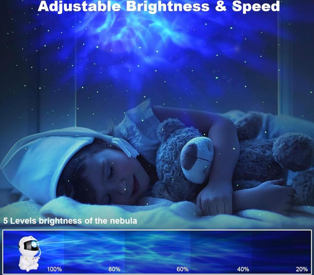 Astronaut Galaxy Projector - LED Starry Night Light with Remote Control