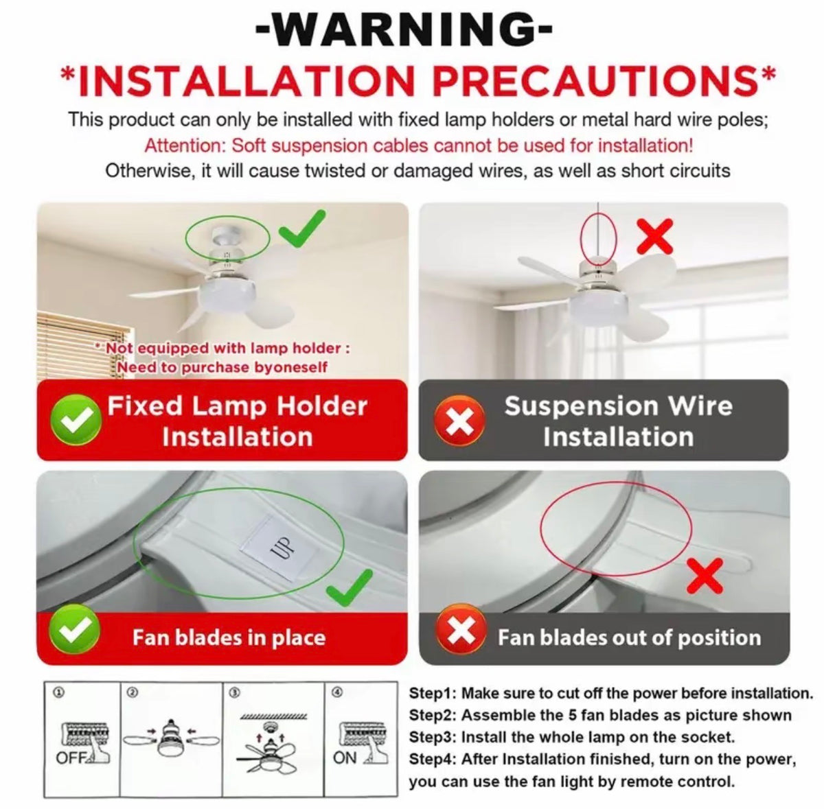 40W Ceiling Fan Light.
