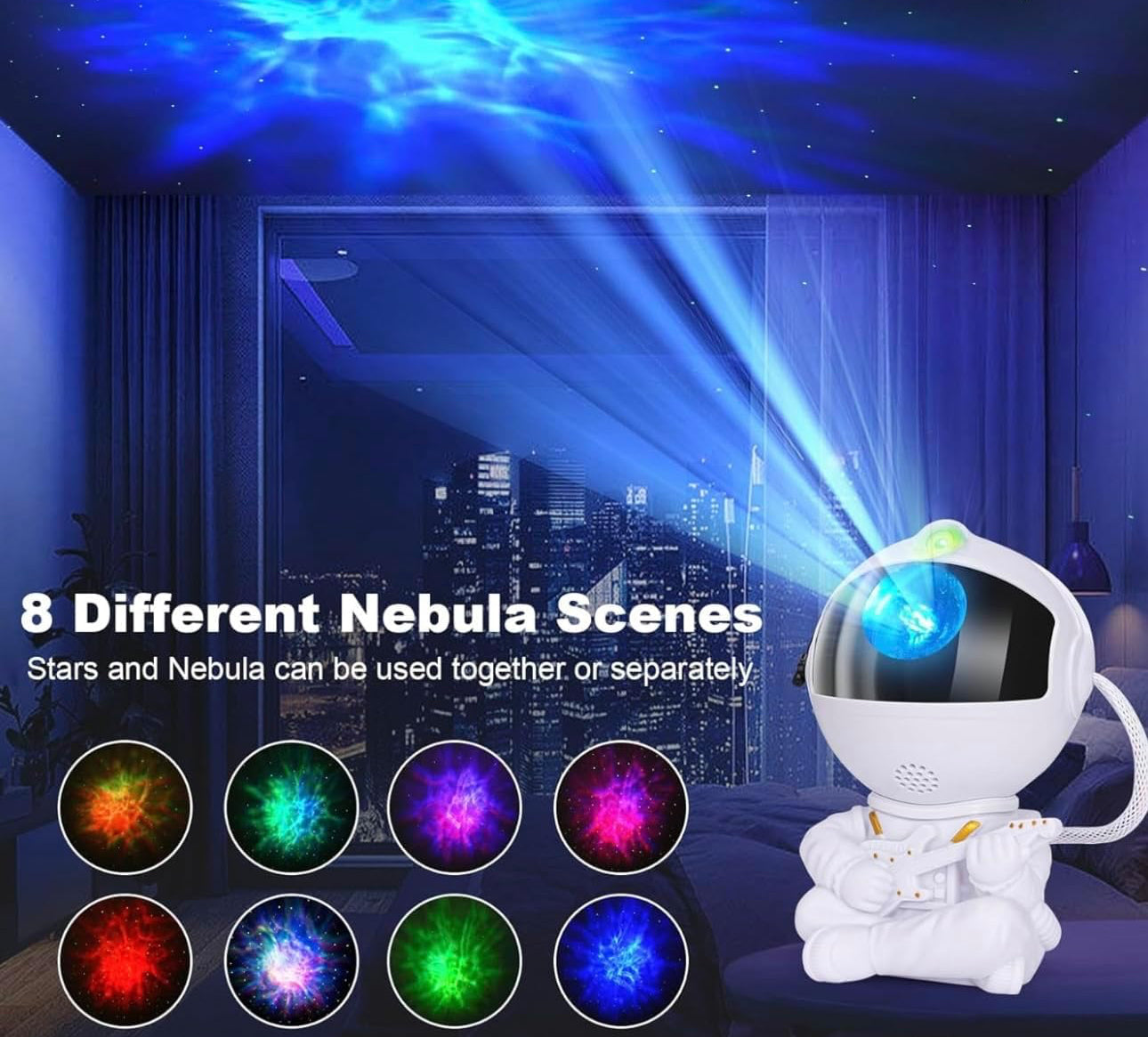 Astronaut Galaxy Projector - LED Starry Night Light with Remote Control