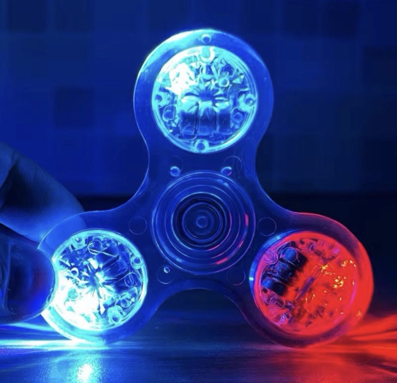LED Light Fidget Spinner for Kids & Adults - Glows in The Dark Party Supplies - Stress Relief Toy with Colorful Lights & Dynamic Lighting Effects 5
