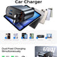 60W Fast Car Charger with Digital Display - Dual USB-C & USB-A Ports