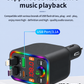120W Telescopic Car Charger 5-in-1 PD Type-C USB Adapter, Multi Overload Protection, Star Light FM Player Car Charger